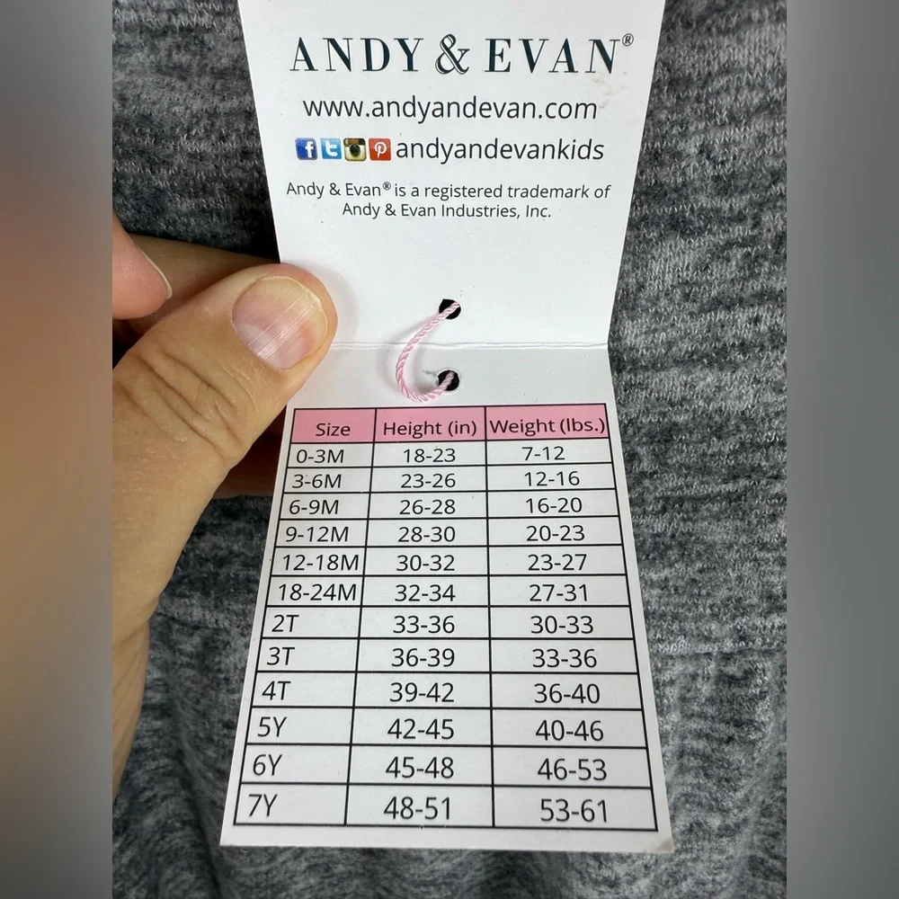 Andy & Evan Toddler Girls Tiered Dress Grey Stripes Size 2T Long Sleeve NWT Soft